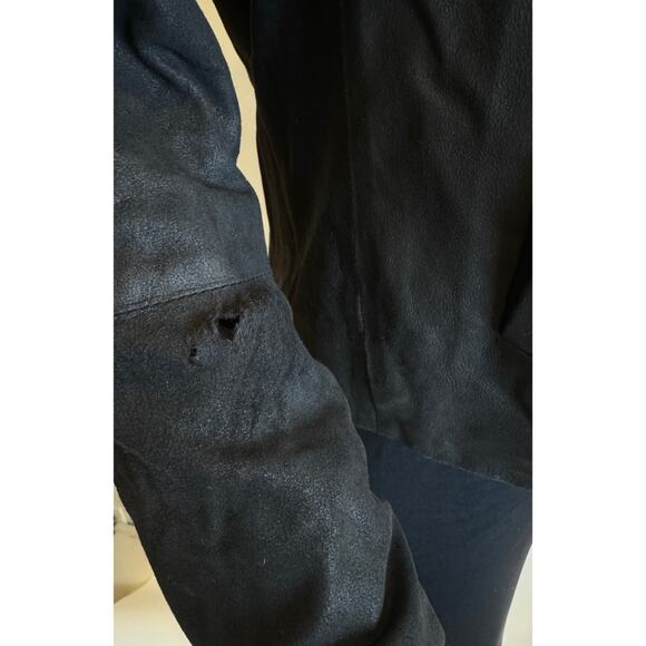 Alice + Olivia Goat Leather Jacket Size XS Draped Waterfall Open Front - Damaged - Picture 5 of 16